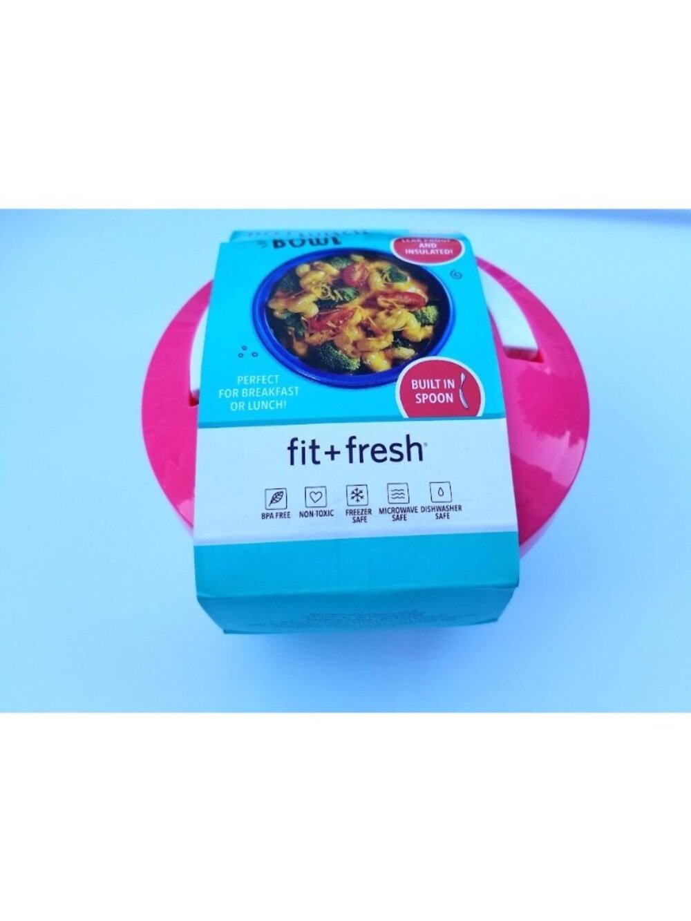 Fit & Fresh Leak Proof Hot Lunch Bowl Meal Container w Spoon 14oz  Pink NEW